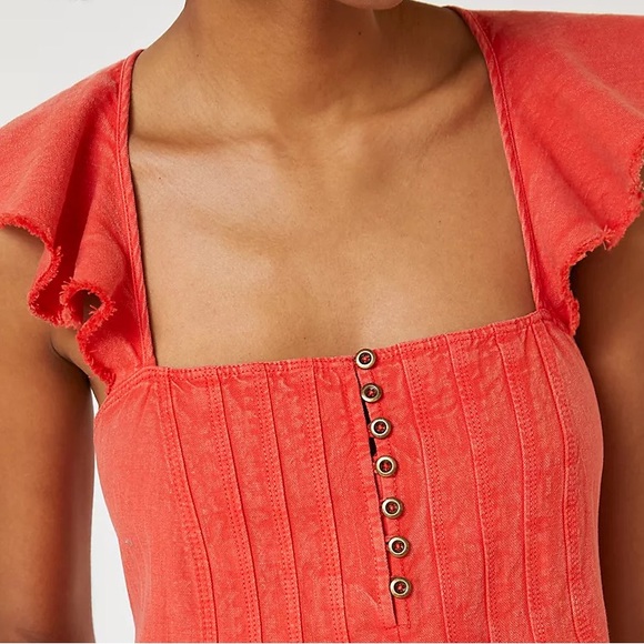 Anthropologie Pilcro Flutter Sleeve Midi Dress - Picture 12 of 16